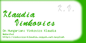klaudia vinkovics business card